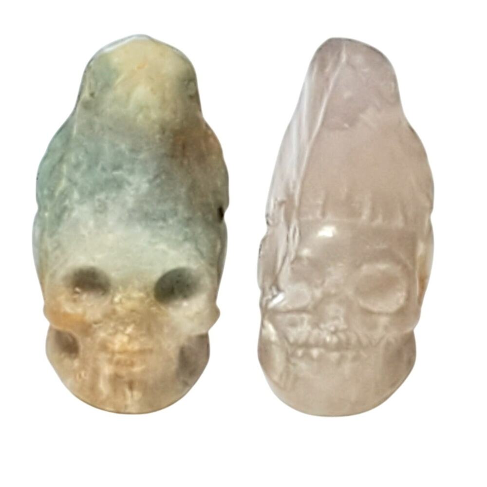 Quartz Point Skull 1.5" Crystal Mineral Specimen Lot of 2 Broken